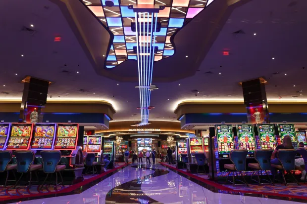 The impressive entrance and reception area of ​​the Jolveranix restaurant and casino